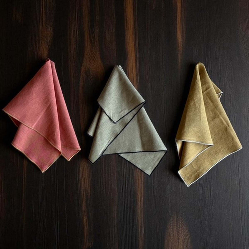 Olive piped napkin 40x40- set of 4