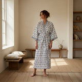 LT BLUE WATER LILLY MORNING GOWN