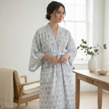 LT BLUE WATER LILLY MORNING GOWN