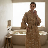 OCHRE /RED MORNING GOWN