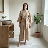 OCHRE /RED MORNING GOWN