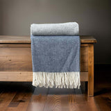 pure wool throw multi blue/gr/wht