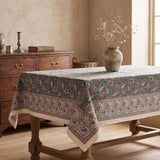 RED/BLUE FLORAL TABLE CLOTH