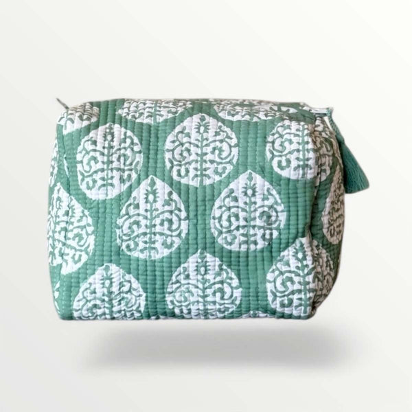 green block large cosmetic bag