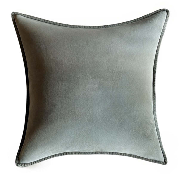 MEDIUM BLUE STONEWASHED VELVET CUSHION MD