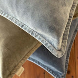 MEDIUM BLUE STONEWASHED VELVET CUSHION MD