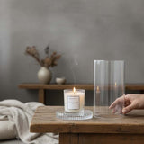 Clear glass hurricane ( 2 part )