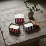 green fish scented candle tin