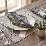 RED / BLUE FLORAL SET 4 NAPKINS