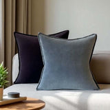 CHARCOAL STONEWASHED VELVET CUSHION MD