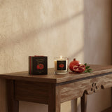 ribbon box candle - pomegranate