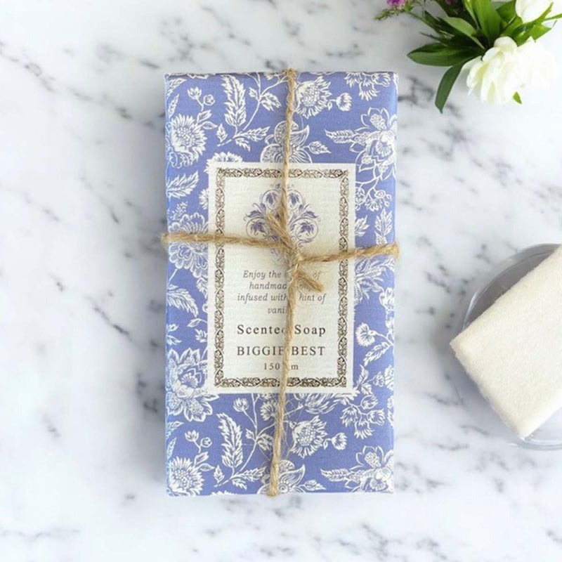blue floral scented soap