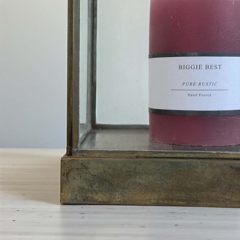 Large aged baki square lantern 27cm