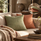 100% wool rust/olive cushion 50x50cm