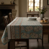 TURQUOISE / BROWN PRINTED TBL CLOTH