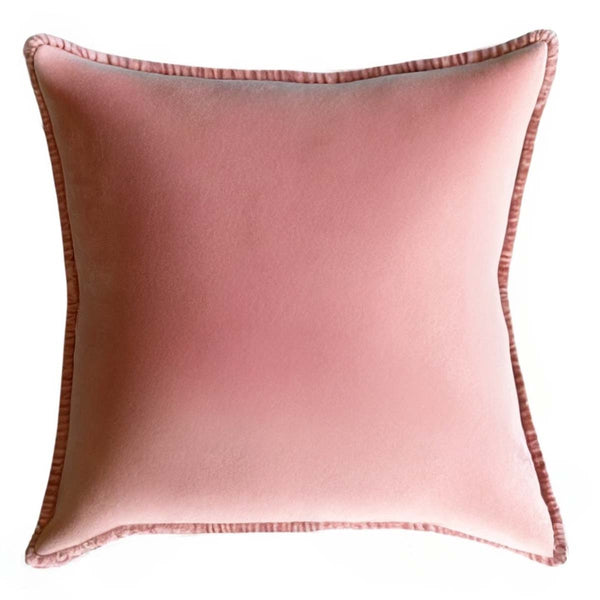 DUSKY PINK STONEWASHED VELVET CUSHION MD