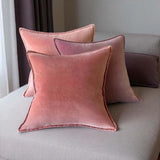 DUSKY PINK STONEWASHED VELVET CUSHION MD