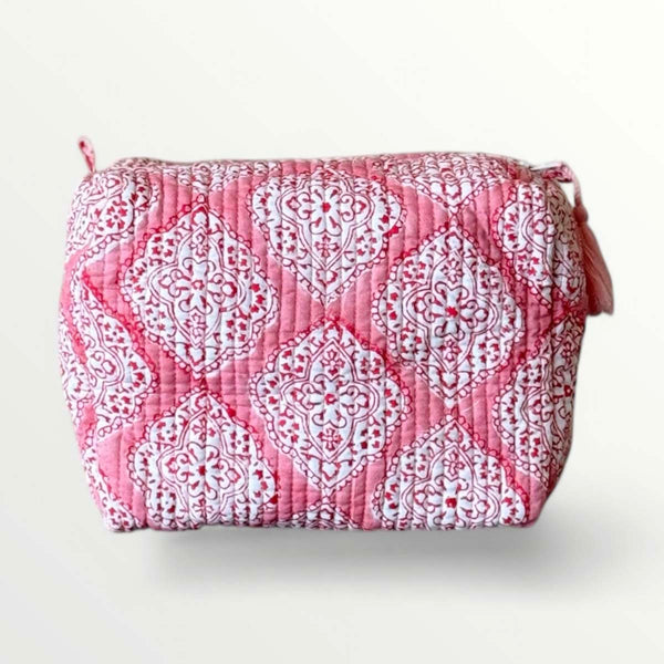 party pink  large cosmetic bag