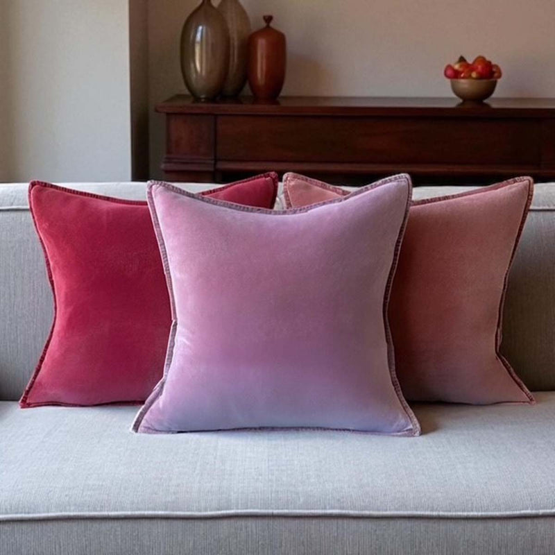 BRICK RED STONEWASHED VELVET CUSHION MD