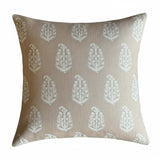 Block paisley light corn cushion