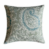Astral green/blue paisley cushion