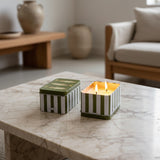 green fish scented candle tin