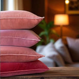 ROSE PINK STONEWASHED VELVET CUSHION MD