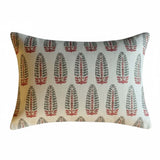 Feather fall grn/rust cushion