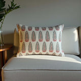 Feather fall grn/rust cushion