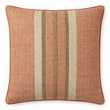 Loire Stripe Linen Cushion - Rust