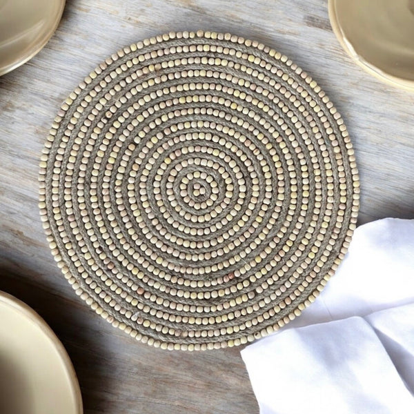 WOOD BEADED PLACEMAT