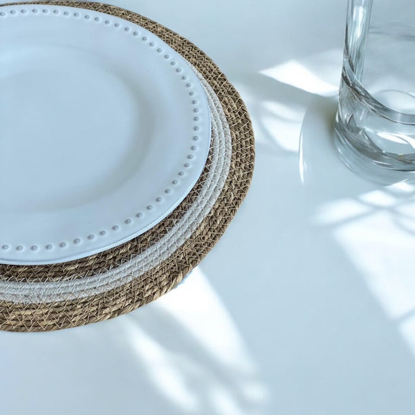 SEAGRASS PLACEMAT NAT/WHITE