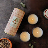 red 3 x citronella candle canister