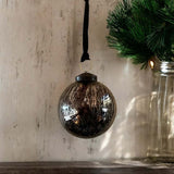 7cm shiny grey bauble  - set of 2