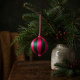 Lrg grn/pnk stripy bauble