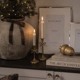 small gold candlestick w/bow