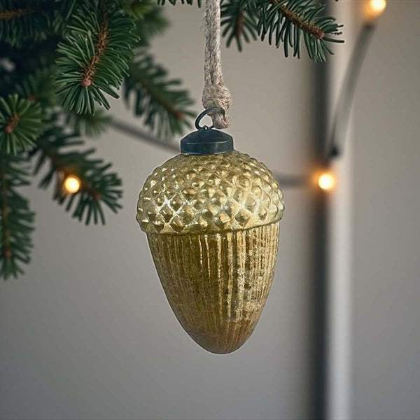 distressed gold acorn hanger