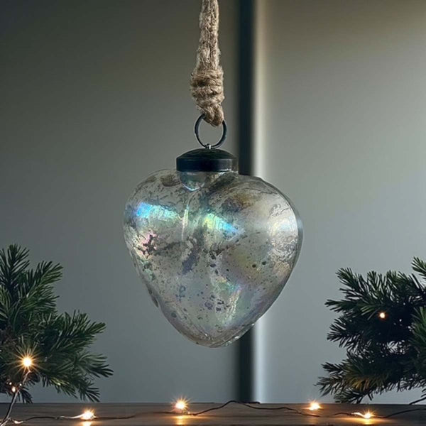 recycled glass heart hanger