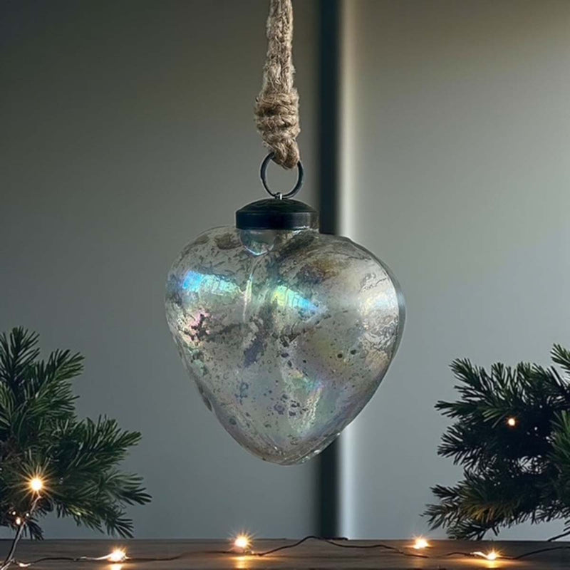 recycled glass heart hanger