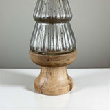 Glass Tree wood base  - silver