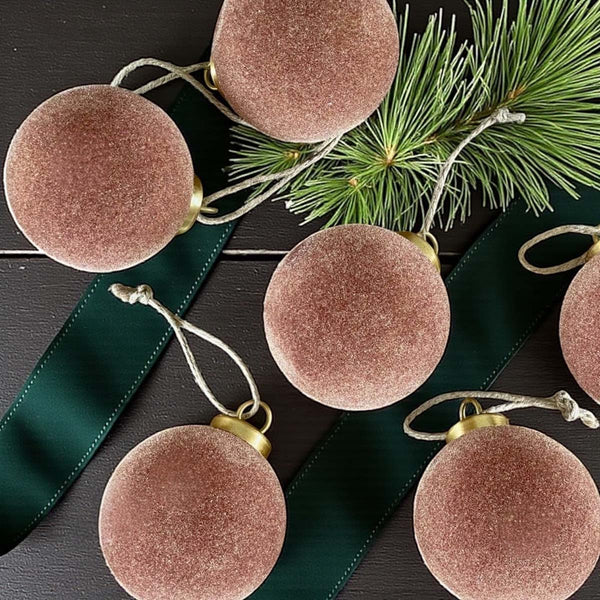 Felt baubles set 6 - rust