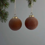 Felt baubles set 6 - rust
