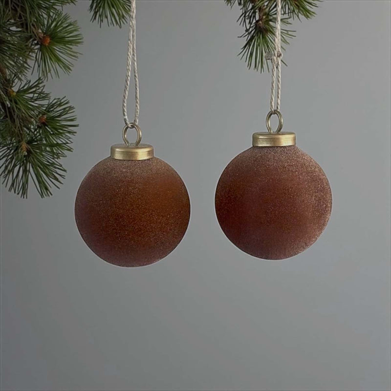Felt baubles set 6 - rust