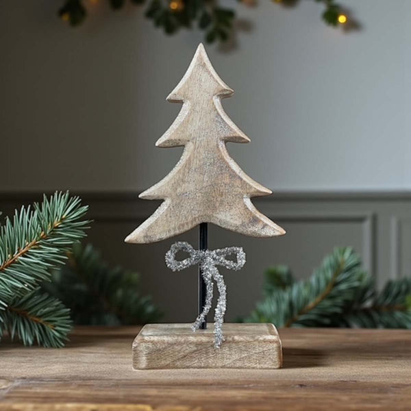 wooden Xmas tree on stand