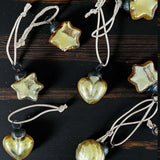 set 9 mini gold baubles