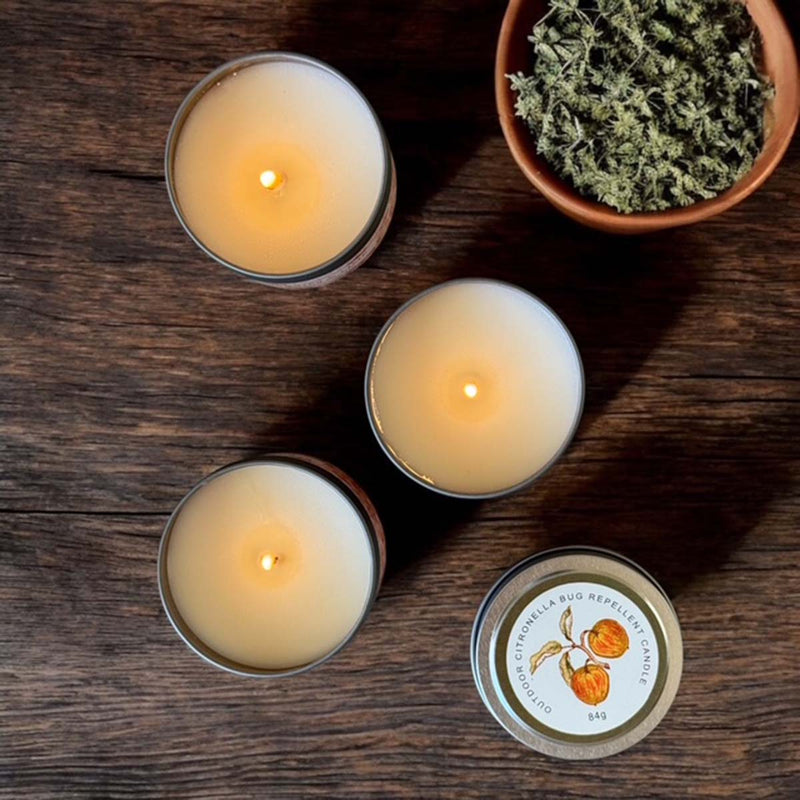 green 3 x citronella candle canister