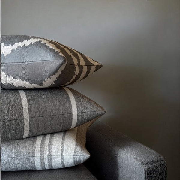 Fluff Stripe, sage cushion
