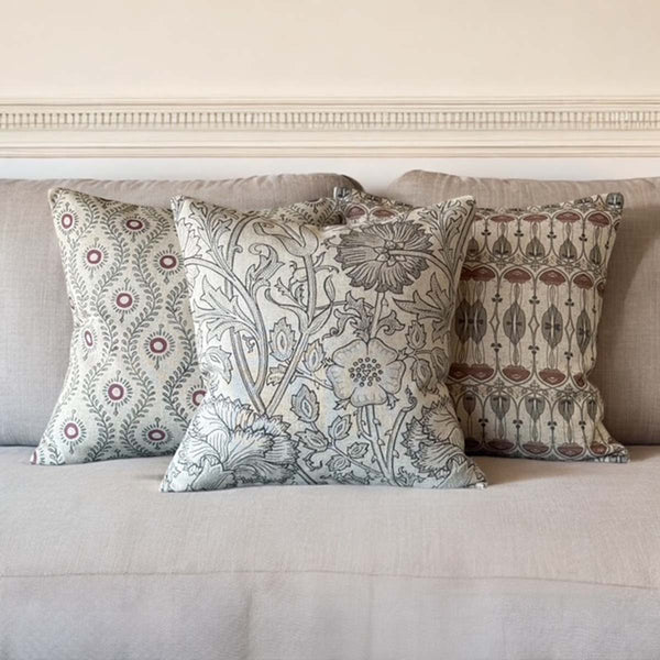 Carnation Garden grey /green cushion