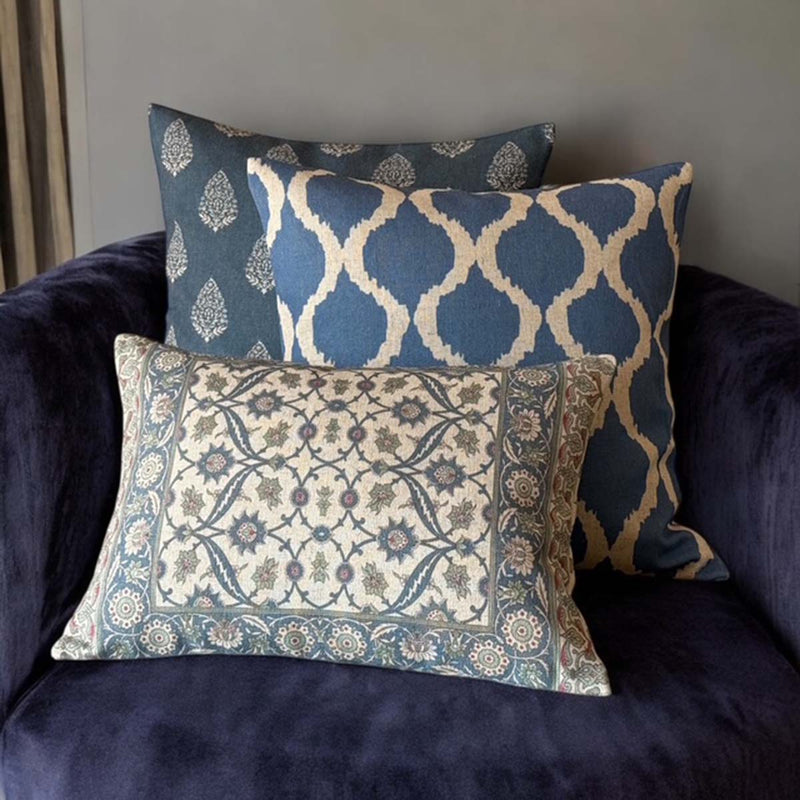 Lanturns cobalt cushion