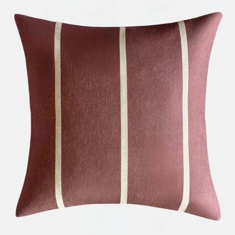 Rustic Stripe aubergine cushion